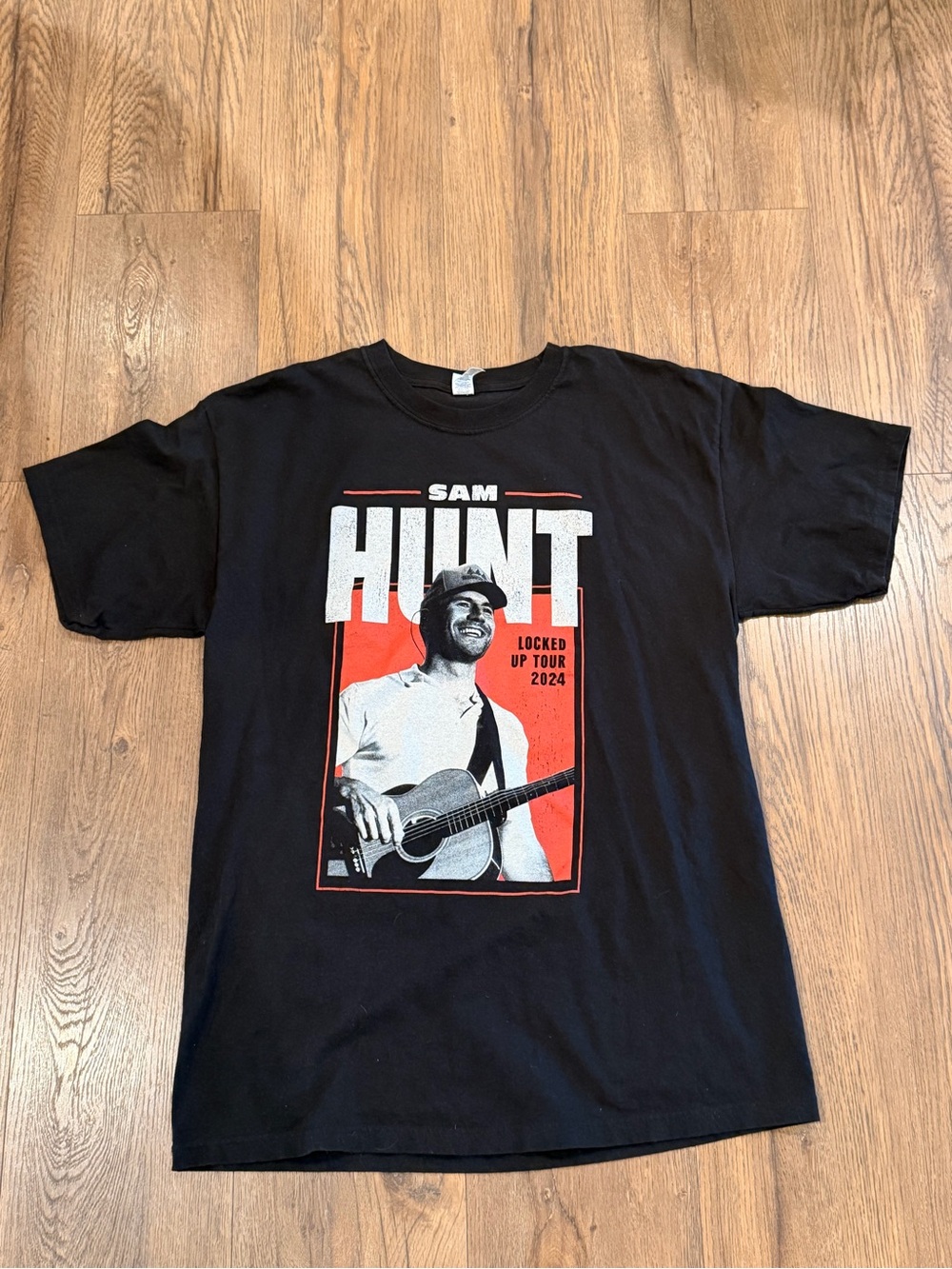 Sam Hunt Black Graphic Tour T-Shirt - 'Locked Up Tour 2024'